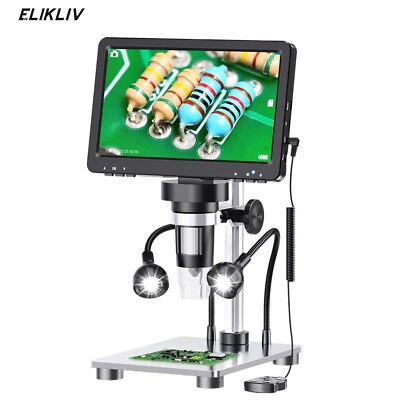 #ad Elikliv 1200X Digital Microscope 7#x27;#x27; 12MP LCD Coin Microscope w LED Kids Adult $79.79
