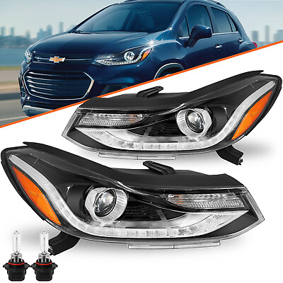 #ad For 2017 2022 Chevy Trax Headlight Projector Halogen Headlamp Set w LED DRL $319.99