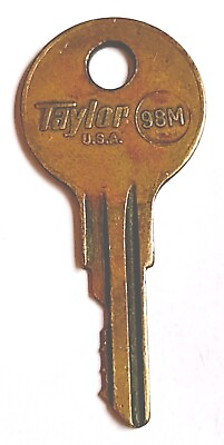 #ad Vintage Key TAYLOR Marked quot;98M BIquot; Appx 1 7 8quot; Padlocks File Cabinet Desk Case $8.99