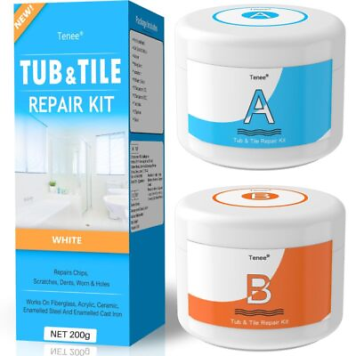#ad Tub Repair Kit White amp; Porcelain Repair Kit 3.7 OZ Bathtub Repair Kit for Cracke $13.99