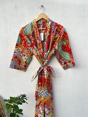 #ad Indian Paisley Print Kimono Cotton kimono Robes Soft amp;Comfortable Bath Robes $32.25