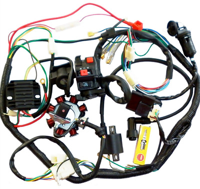 #ad ATV Electric Wiring Harness Wire Go kart 150cc 200cc 250CC Engine Taotao Kazuma $79.52
