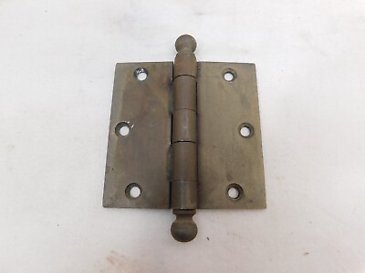 #ad 1900#x27;s Antique DOOR HINGES 3 1 2quot; Ball Top CRAFTSMAN Style Brass Finish ORNATE 6 $19.95