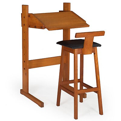 #ad Circa 1960s Danish Modern Teak Adjustable Height Desk and Chair $5700.00