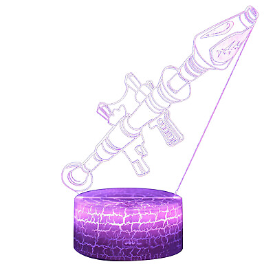 #ad Rocket Missile Desk Lamp Gift 3D illusion LED Night Light 7 Colors Remote F $15.68