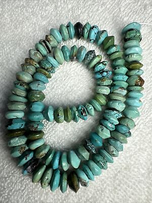 #ad Tibetan Turquoise Beads Strand Saucer Shaped 100 Pieces $38.95