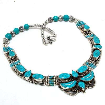 #ad Tibetan Turquoise Gemstone Handmade Engagement Gift Nepali Necklace 18quot; N17 $21.99