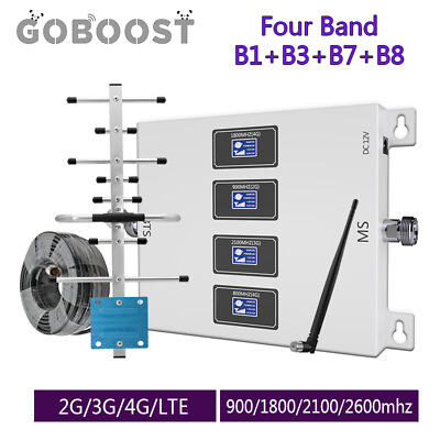 #ad Goboost 4Band 900 1800 2100 2600mhz B1 B3 B7 B8 Signal Booster Full band Antenna $195.08
