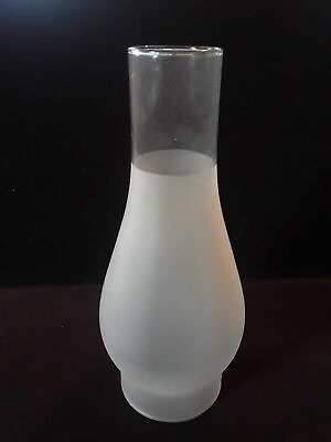 #ad #ad Large Glass Frosted 12quot; Tall 4quot; Fitter Oil Parlor Hanging Lamp Chimney $44.95