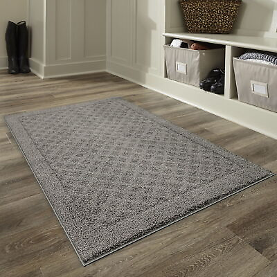 #ad Mainstays Traditional Dylan Solid Olefin Pewter Indoor Accent Rug2#x27;6quot;x3#x27;10quot; $22.98