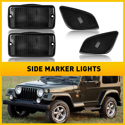 #ad For 1997 2006 Jeep Wrangler TJ Signal Smoke Bumper Fender Side Marker Lights USA $33.99