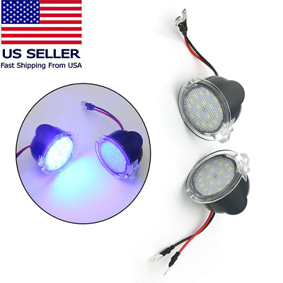 #ad 2x LED Side Mirror Puddle Lights Blue Lamps For Ford Edge Fusion Explorer $12.77