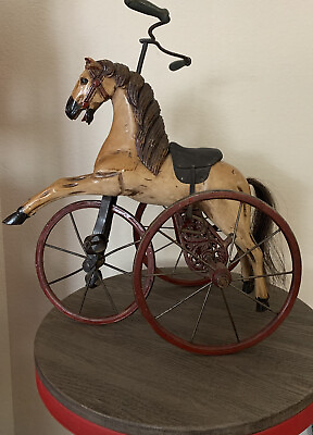 #ad 1940’s Antique Three Wheeled Circus Horse Tricycle $345.00