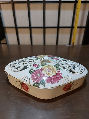 #ad Vintage Mid Century Royal Sealy Japan Dresser Box or trinket dish . 5quot;×7quot; $15.00
