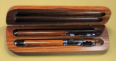#ad Chromeamp;Wood Two Fountain pens sets. w box c.1993#x27;s $24.36