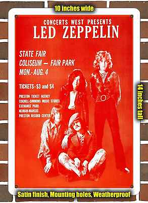 #ad Metal Sign 1969 Led Zeppelin in Dallas 10x14 inches $24.61
