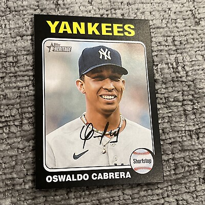 #ad 2024 Topps Heritage BLACK Border 251 Oswaldo Cabrera Yankees Baseball Card $20.00