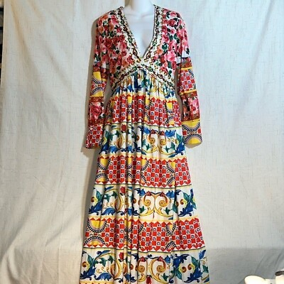 #ad Bohemian Gypsy Summer Dress Size M $58.00