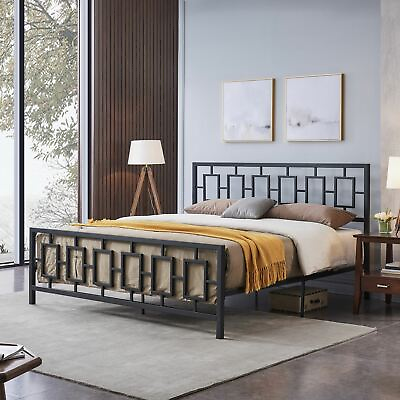 #ad Modern Iron Low Profile Geometric Bed Frame $369.89