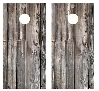 #ad Barnwood Cornhole Wood Board Skin Wrap $186.99