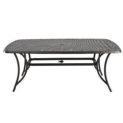 #ad Clihome Cast Aluminum Dining Table Patio Rectangle Table Garden Furniture $464.00
