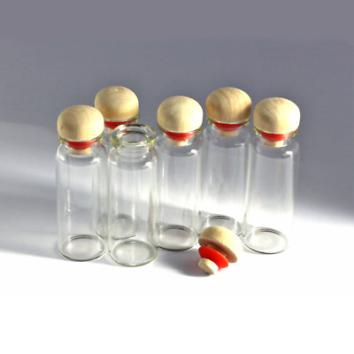 #ad 5 100 Pcs 15ml Glass Wishing Bottles Mini Clear Empty Vials With Cork New $126.67