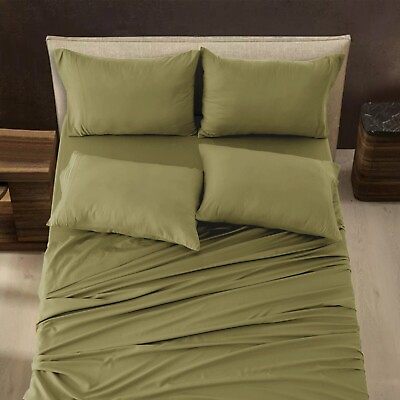#ad Luxury 6 Piece Bed Sheet Set 1800 Series Ultra Soft Deep Pocket Plain Sheets Set $21.99