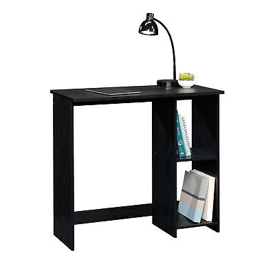#ad Small Space Writing Desk with 2 Shelves True Black Oak Finish $30.59
