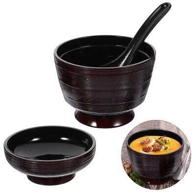 #ad 1 Set of Soup Bowl with Lid Japanese Reusable Food Bowl Plastic Rice Noodle $14.35