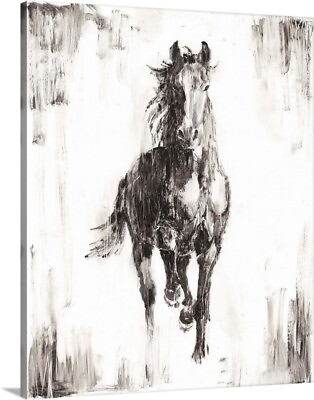#ad Rustic Black Stallion I Canvas Wall Art Print Horse Home Decor $309.99