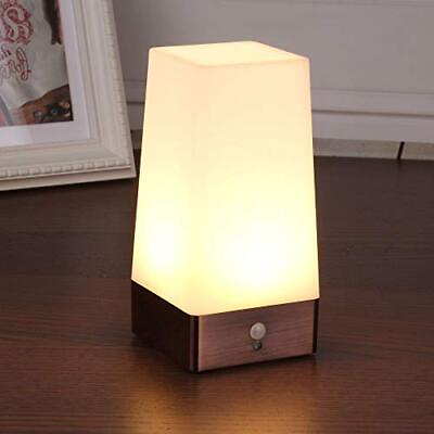 #ad 3 Modes Battery Powered Small Table Lampbedside Lamp Wireless Pir Motion Sensor $18.88