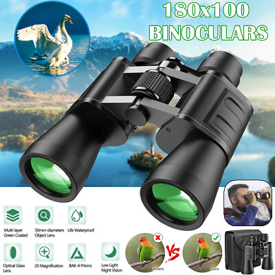 #ad 180x100 HD Military Zoom Powerful Binoculars Day Low Night Optics Hunting amp; Case $26.40