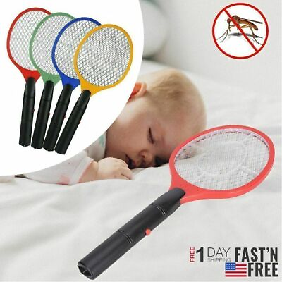 #ad Handheld Electric Mosquito Fly Killer Swatter Zapper Pest Insect Tennis Racket $8.54