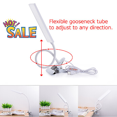 #ad Adjustable LED Lamp Dimmable Clip On Desk Lamp Flexible Reading Light Flexible $13.51