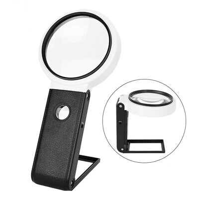 #ad 6X 25X Folding Desktop Handheld Magnifying Glass with 8 LED Lights for Repair $46.89