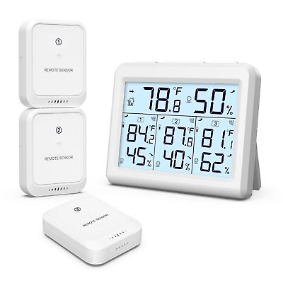 #ad Digital Hygrometer Indoor Outdoor Thermometer Upgraded Wireless Temperature ... $36.61