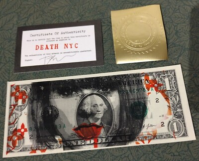 #ad Death NYC ltd ed signed art US DOLLAR bill bank note $1 pop star Taylor Swift $59.99