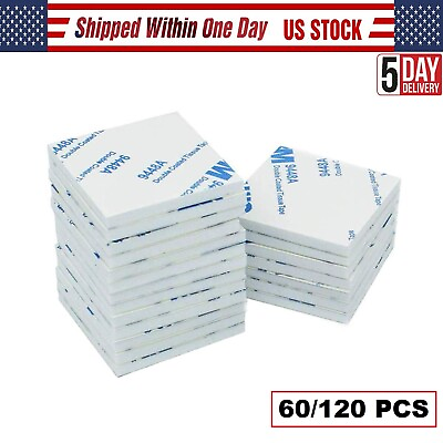 #ad 60 120pcs Square Double Sided Foam Tape Strong Sticky Pad Mounting Adhesive Tape $5.95