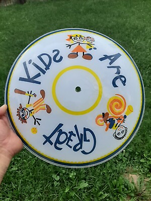 #ad Vintage Kids Are Great Children Kids Child#x27;s Bedroom Ceiling Light Glass Shade $49.99