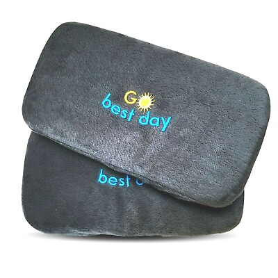 #ad 2 pcs Chair Armrest Pad Memory Foam Office Chair Elastic Fitting NO STRAPS Grey $9.81