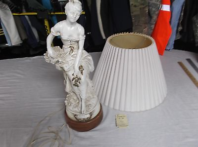 #ad One of A Kind French Lamp Statue Woman Sitting Bone White 8353 $246.14