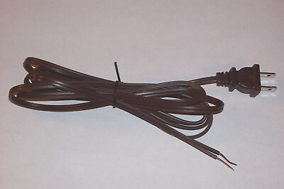 #ad 8#x27; BROWN PLASTIC COVERED LAMP CORD WITH POLARIZED PLUG 18 2 SPT 1 NEW 46710JB $9.29