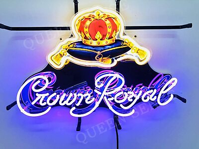 #ad Crown Royal Whiskey Bar 20quot;x16quot; Neon Light Lamp Sign With HD Vivid Printing $144.09