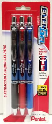#ad NEW Pentel EnerGel RTX 3 Pack Liquid Gel Pen Deluxe Assorted Colors .5mm BLN75 $5.65