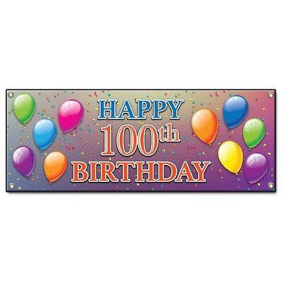 #ad Happy 100th Birthday Banner Concession Stand Food Truck Single Sided $99.99