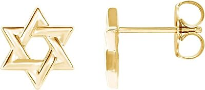 #ad Plain Minimalist dainty Star Stud Earrings 14K Yellow Gold Plated Silver $26.57