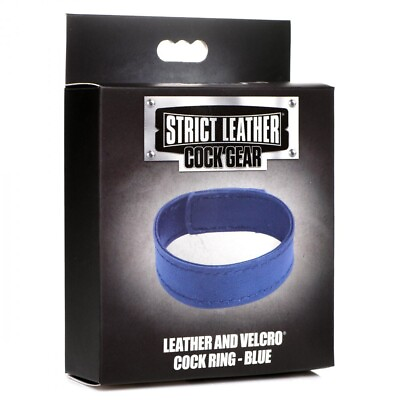 #ad Strict Leather Cock Gear Leather Cock Ring Blue Adjustable Penis Ring $11.88