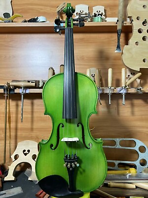 #ad Strad style SONG master Green violin 4 4whole flames maple back #15862 $359.10
