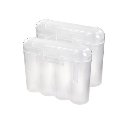 #ad Two 2 AA AAA Clear Plastic Battery Storage Case Holder Box USA Ship $14.19