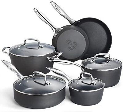 #ad All in One Pan 10 Piece Pots and Pans Nonstick Hard Anodized Non Toxic Cookwa... $190.11